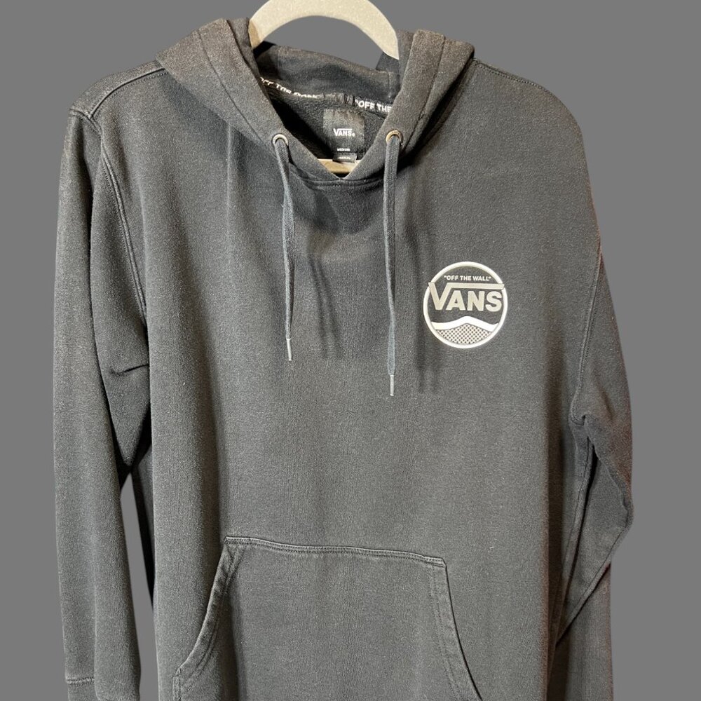 VANS Grey Hoodie with Front and Back Logo and Kangaroo Pocket SZ M